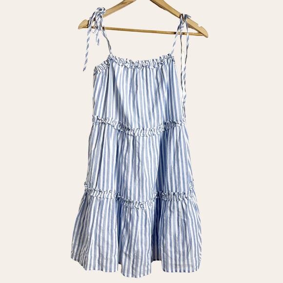 Rails Caralyn Lighthouse Blue White Striped Tie Shoulder Mini Shift Dress Size S - Picture 5 of 12